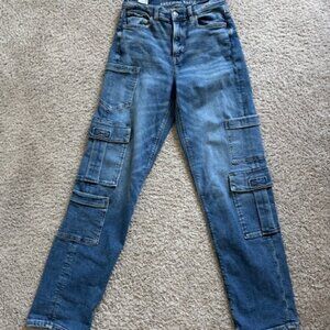 American Eagle Super high-rise baggy straight jeans size 0